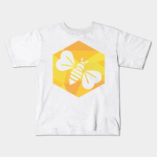 hexagonal modern bee logo and vector icon Kids T-Shirt